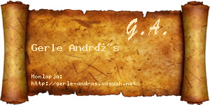 Gerle András névjegykártya